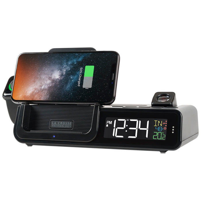 La Crosse Technology Projection Digital Clock Wireless Multifunction Charger