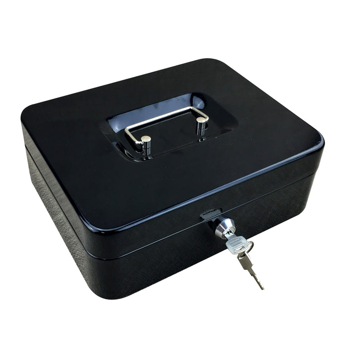 Portable Sturdy Metal Money Box Cash Box with Coin Tray Petty Cash New 3 Colors