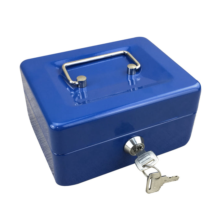 Portable Sturdy Metal Money Box Cash Box with Coin Tray Petty Cash New 3 Colors