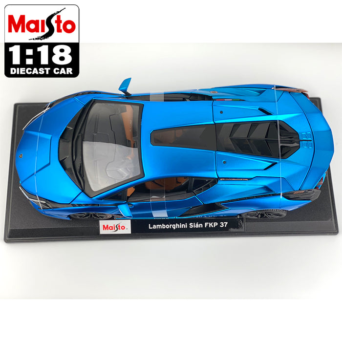Maisto 1:18 Lamborghini Sian FKP37 Special Edition Metallic Diecast Car Model Pearl Blue
