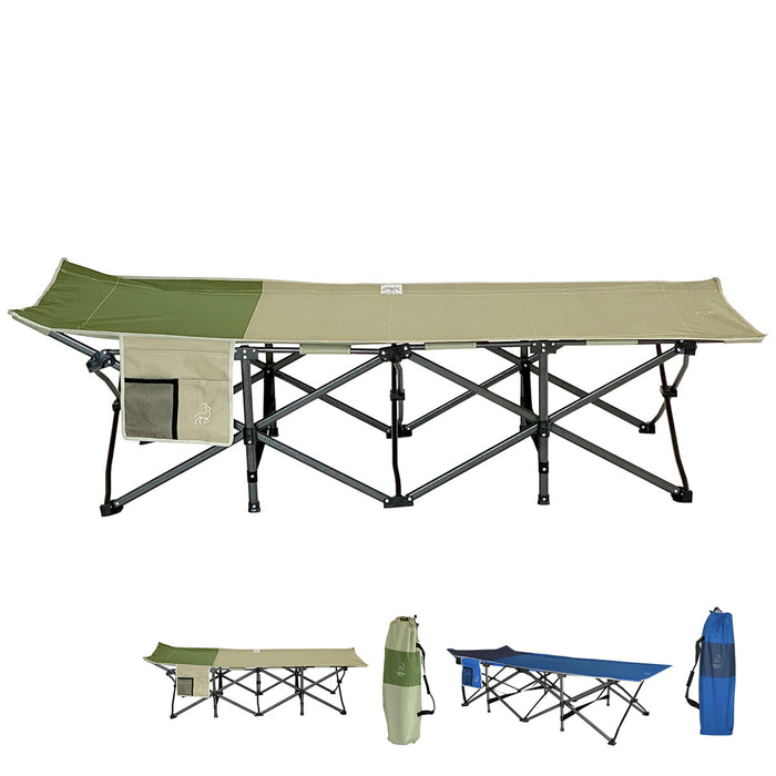 Hidden Wild XL Portable Folding Camp Bed Cot with Carry Bag Instant Open & Close