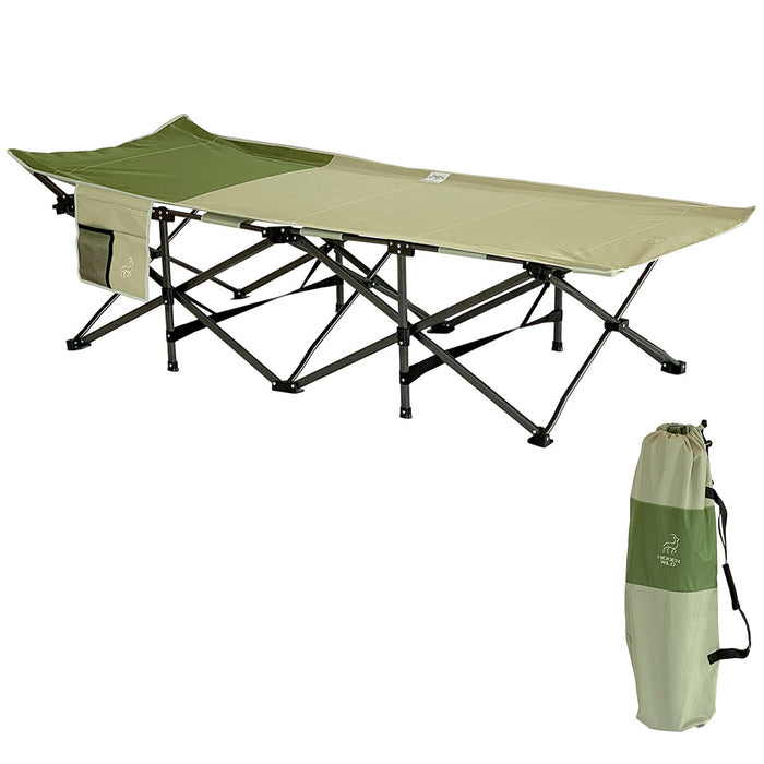 Hidden Wild XL Portable Folding Camp Bed Cot with Carry Bag Instant Open & Close