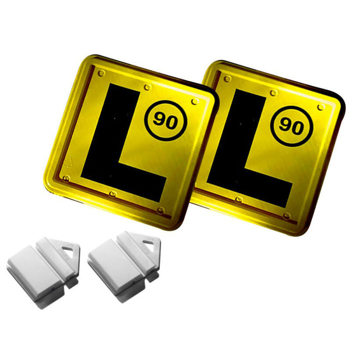 2 Pcs Clip It On Plate With 2 P/L Licence Plate Set (Green P/ Green P 100 / Red P / Red P 90 / L / L90)