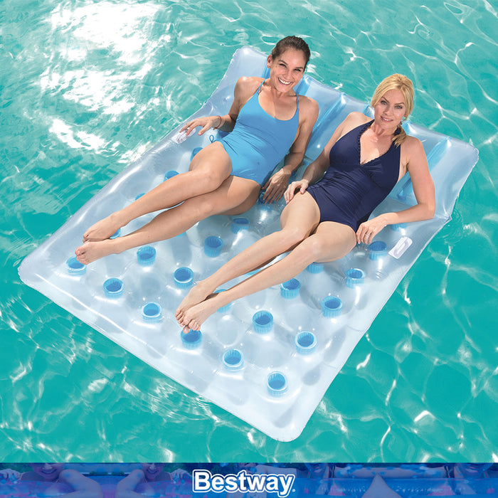 BESTWAY H2OGO Inflatable Double Floating Pool Lounge Bed Beach Water Mattress