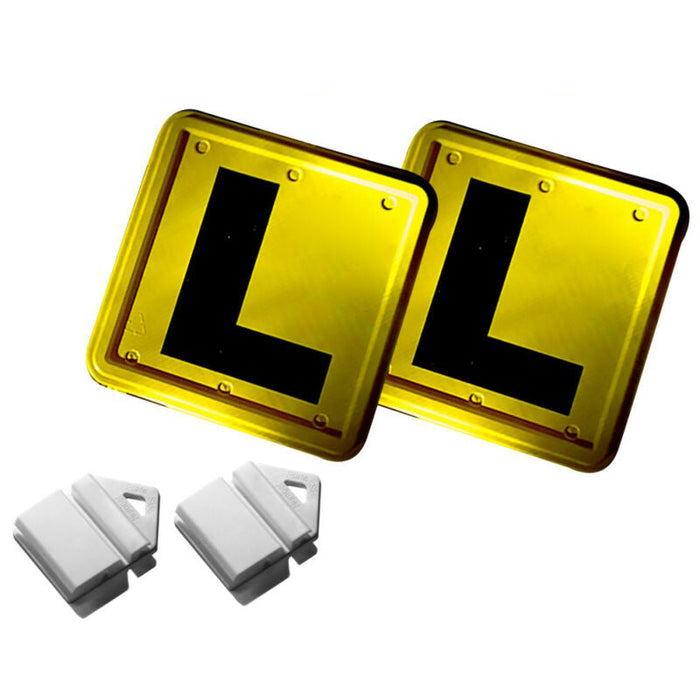 2 Pcs Clip It On Plate With 2 P/L Licence Plate Set (Green P/ Green P 100 / Red P / Red P 90 / L / L90)