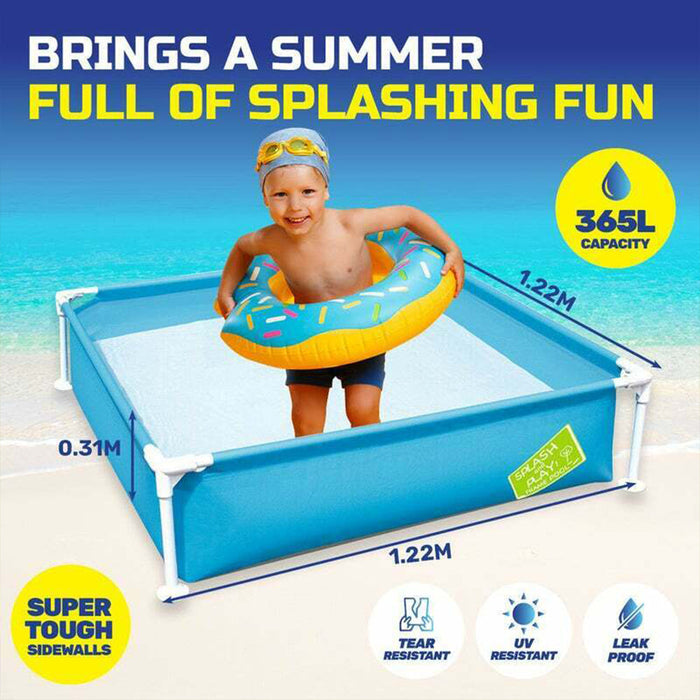 BESTWAY Mini Frame Square Pool Blue Fun Toy Garden Outdoor 2Y+ 1.22m Kids
