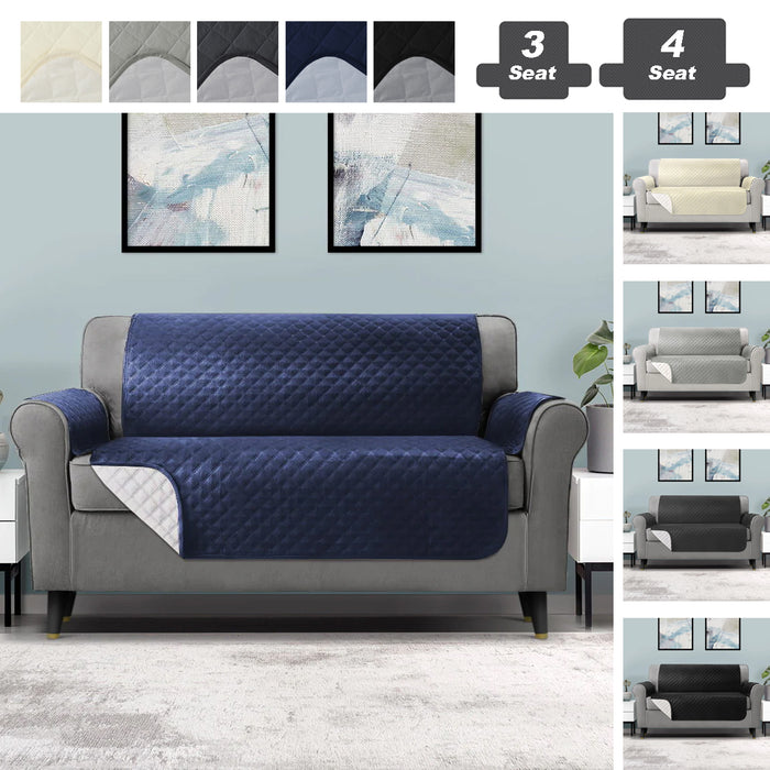 Sofa Cover Quilted 5color Water Resistant 3 / 4 Seat Couch Protector Slipcovers
