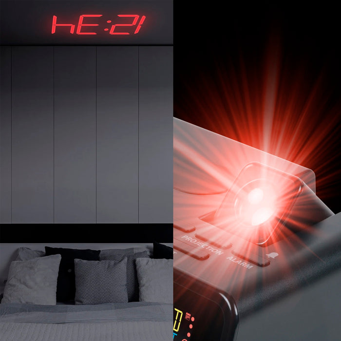 La Crosse Technology Projection Digital Clock Wireless Multifunction Charger