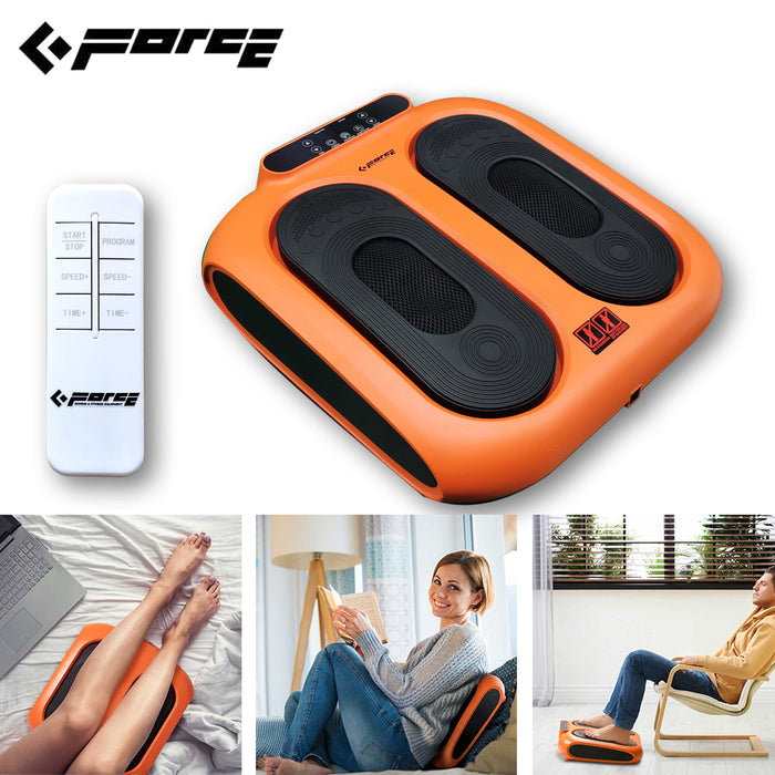Vibration Foot Legs Back Massager Remote Control Circulation Trainer Orange