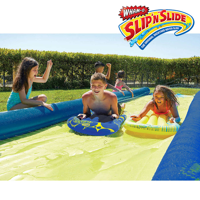 Wham-O Super Slip 'N Slide With 2 Boogie Boards Fun Easy To Setup 7.9M Slide