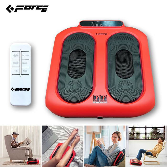 Vibration Foot Legs Back Massager Acupressure Circulation Trainer Remote Control Red