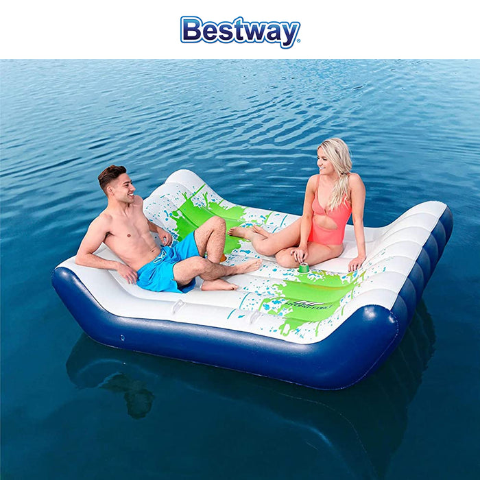 Bestway Hydro-Force Inflatable Swimming Float 2.21mx1.74m 2P Chill Splash Lounge