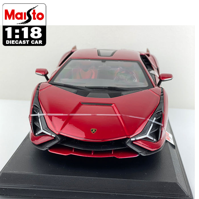Maisto 1:18 Lamborghini Sian FKP37 Diecast Car Model Special Edition Blue & Red