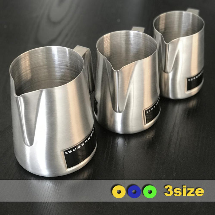 Large 1000ML Latte Stainless Steel Pro Milk Frothing Pitcher Jug With Integrated Thermometer