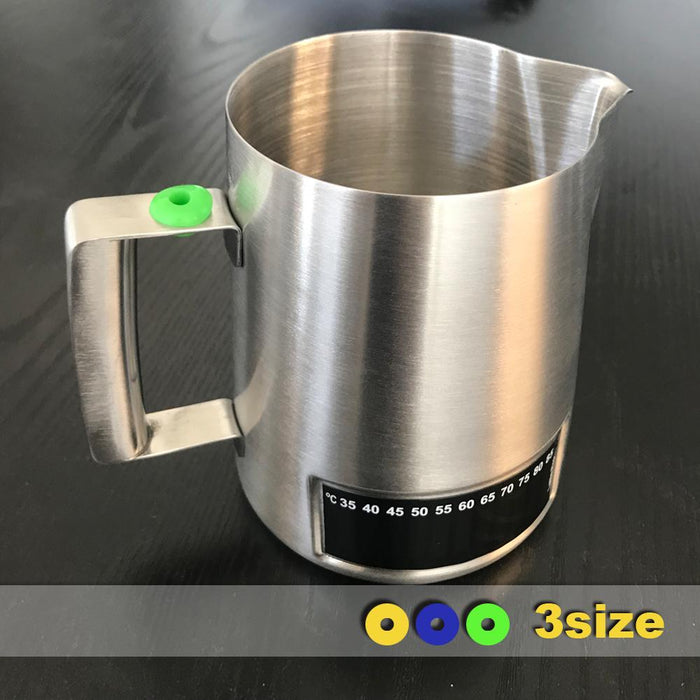 Large 1000ML Latte Stainless Steel Pro Milk Frothing Pitcher Jug With Integrated Thermometer
