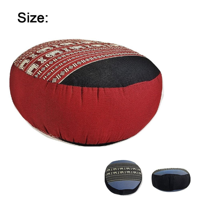 Thai Red elephant Kapok Filled Zafu Ottoman Pouf Pouffe Round Meditation Cushion Floor Seat