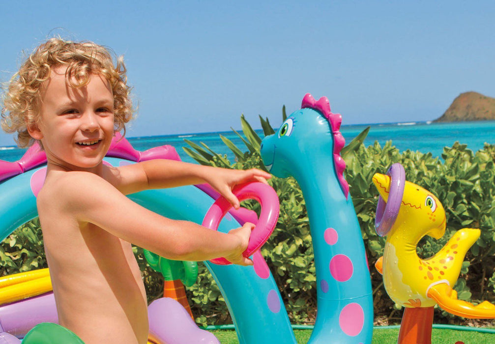 Intex Inflatable Water Spray Dinosaur Kids Backyard Dinoland Play Centre Pool AU STOCK
