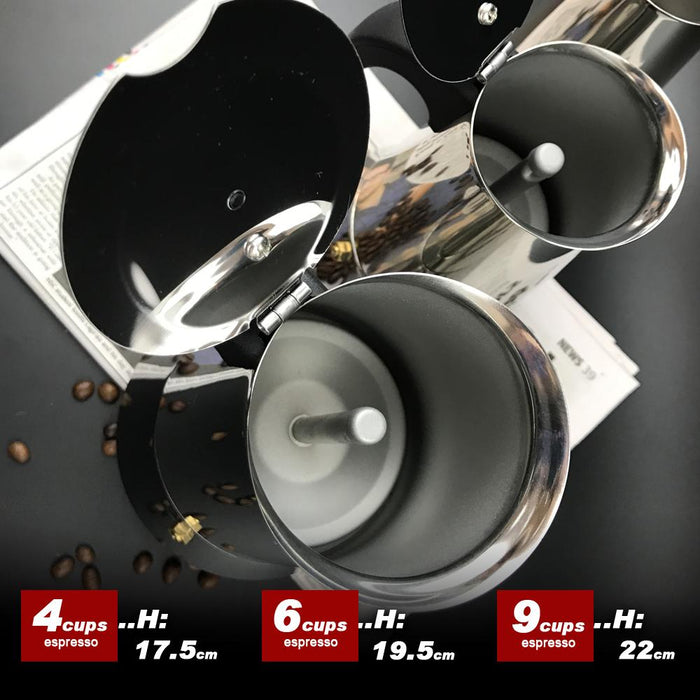 6Cups Stainless Steel Stove Top Espresso Italian Moka Coffee Maker Percolator Pot