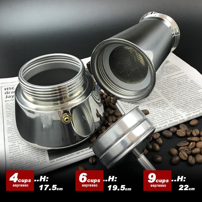 6Cups Stainless Steel Stove Top Espresso Italian Moka Coffee Maker Percolator Pot