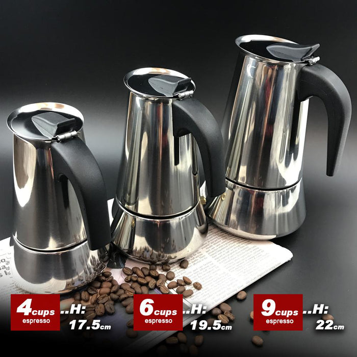 6Cups Stainless Steel Stove Top Espresso Italian Moka Coffee Maker Percolator Pot