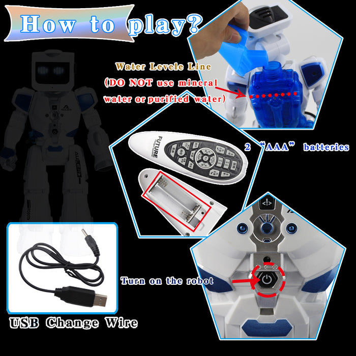 Alien Water Driven Robot Sound RC INTERACTION VOICE Control Kids Toy